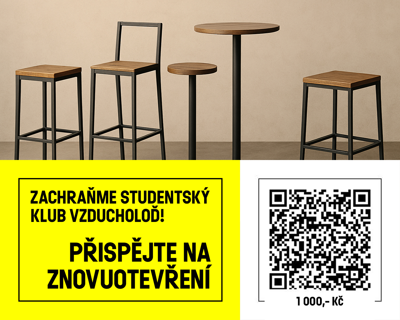 1000,- Kč qr kod s obrazkem nábytku