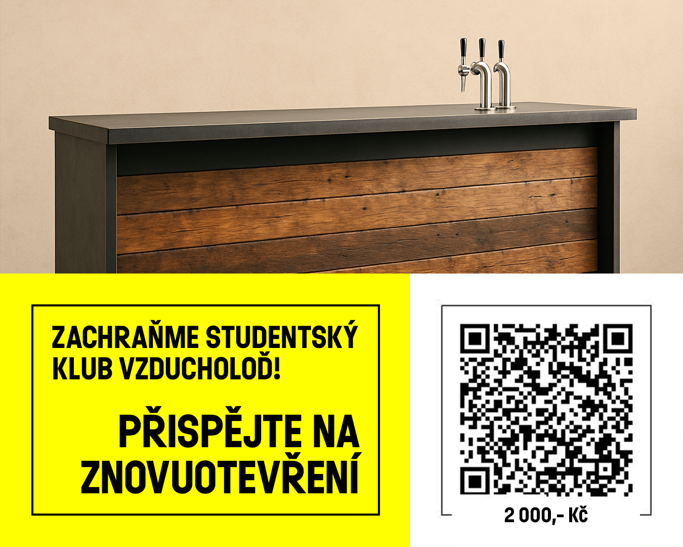 2000,- Kč qr kod s obrazkem baru