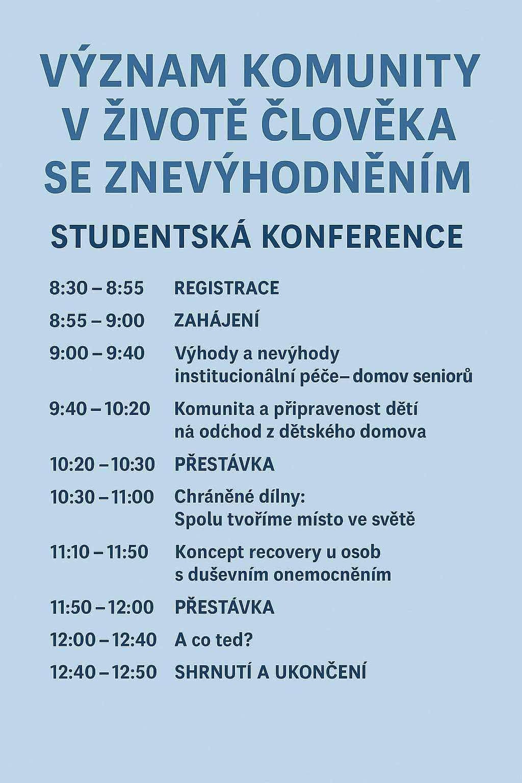 podrobný harmonogram