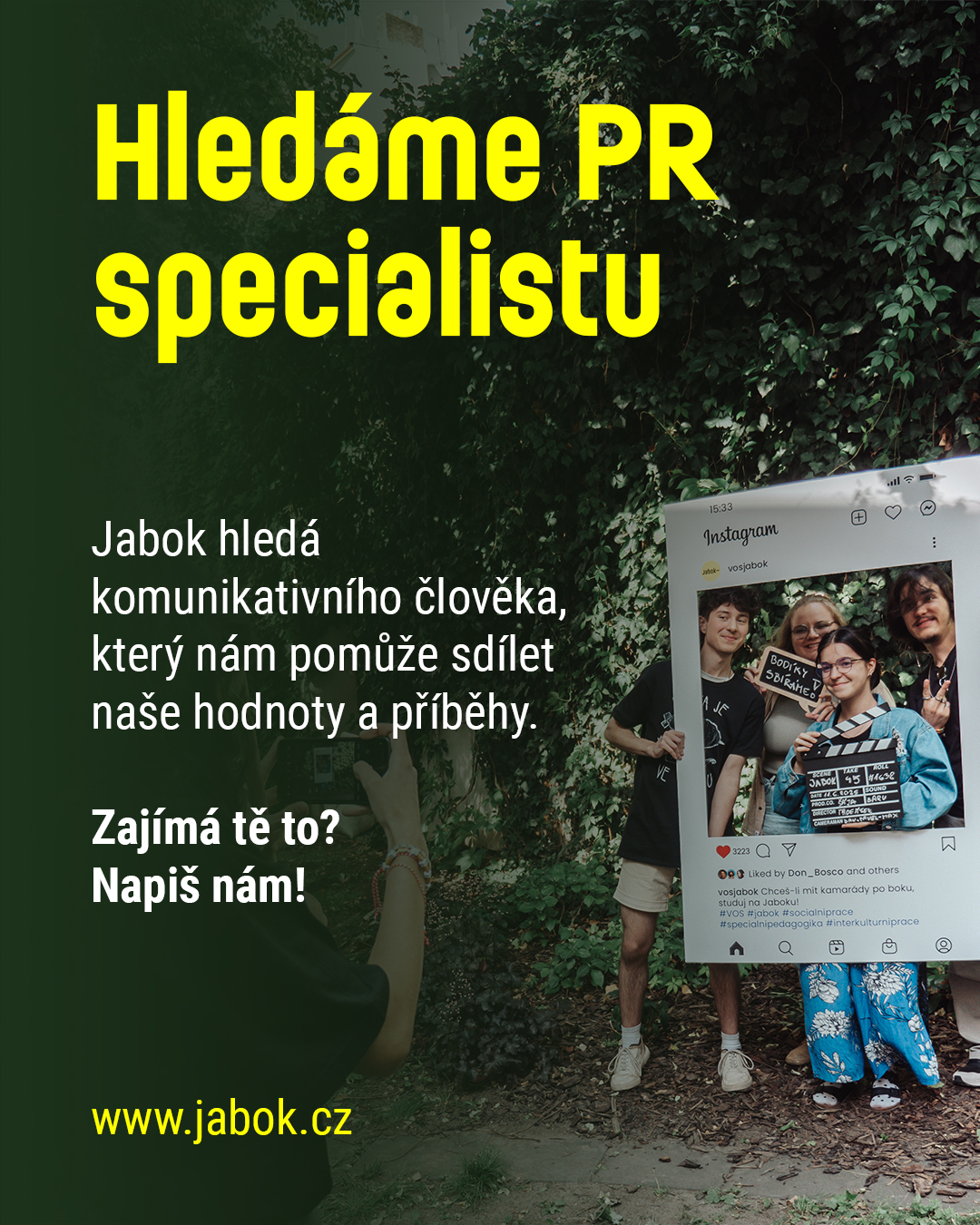 banner hledáme PR specialistu