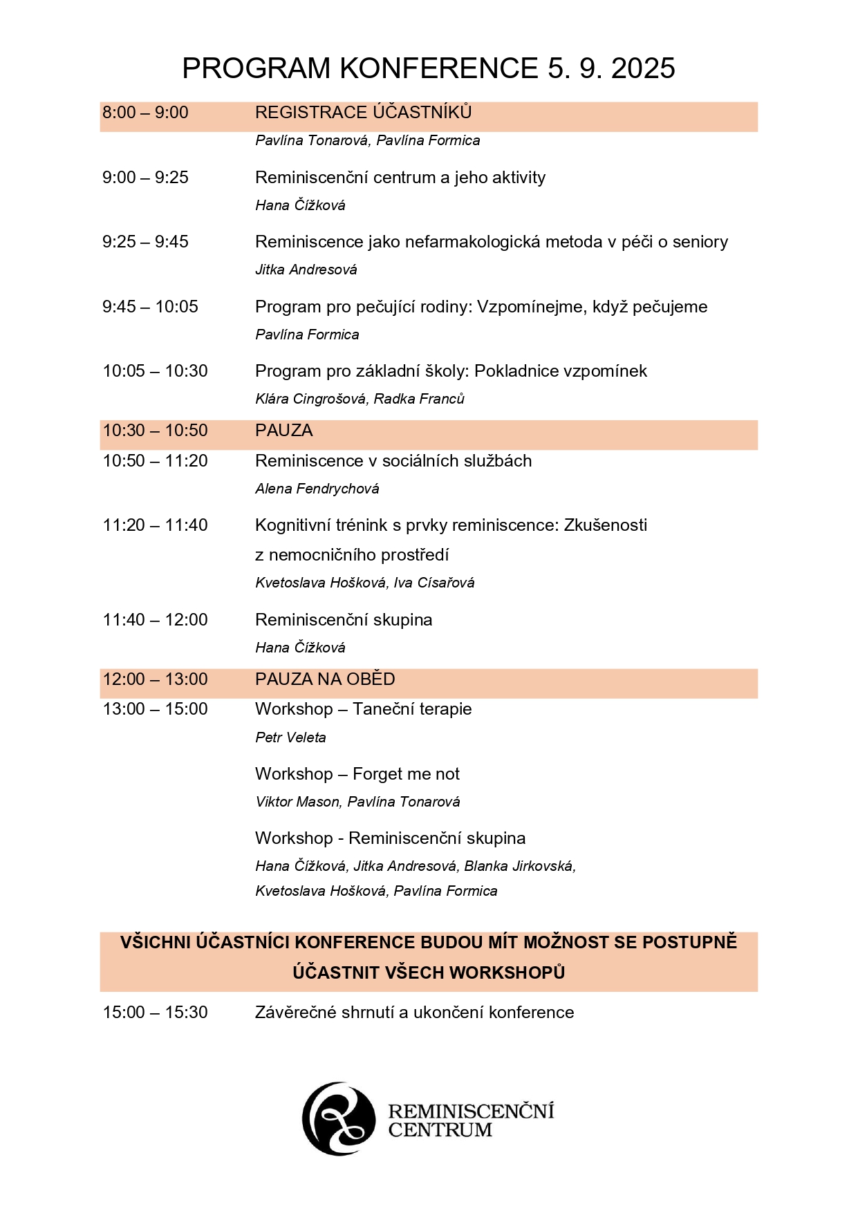 program konference reminsicence